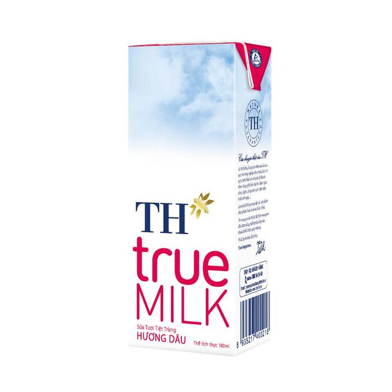 Sữa Tươi Tiệt Trùng True Milk H.Dâu 180ml